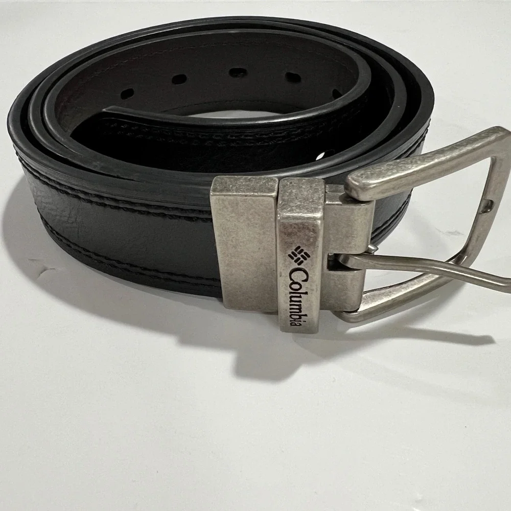 Columbia Reversible Belt Men Large 38-40 Black Brown Faux Leather 41CO310006 A62